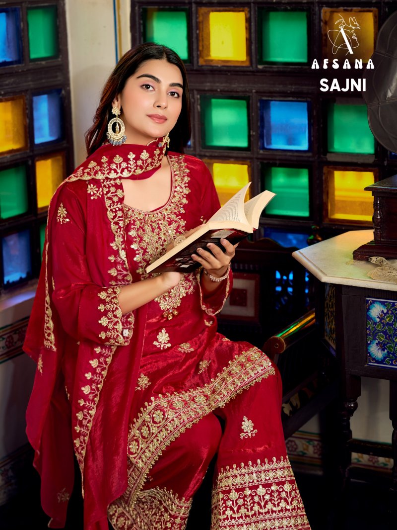 Sajni Vol 2 By Afsana Fandy Satin Readymade Suits 